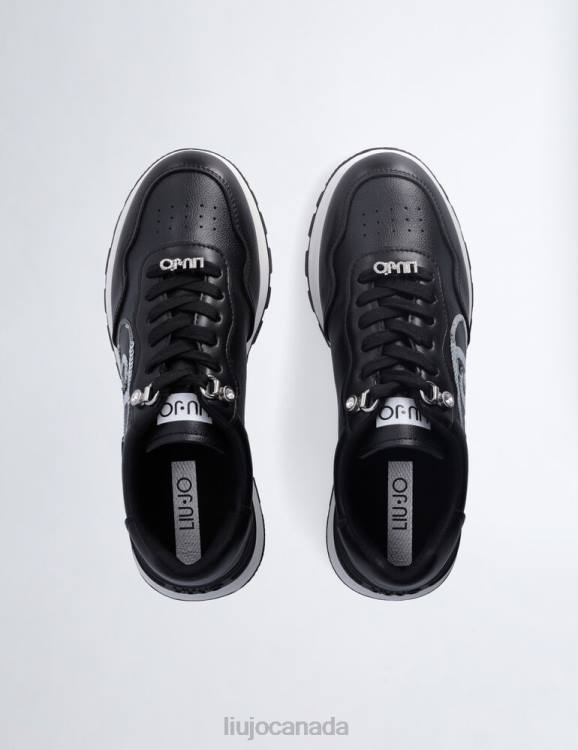 Shoes Liu Jo Black Platform Sneakers With Sequinned Logo Women F6061813