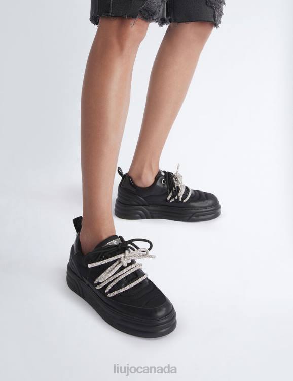 Shoes Liu Jo Black Sneakers With Gemstone Lace Women F6061715
