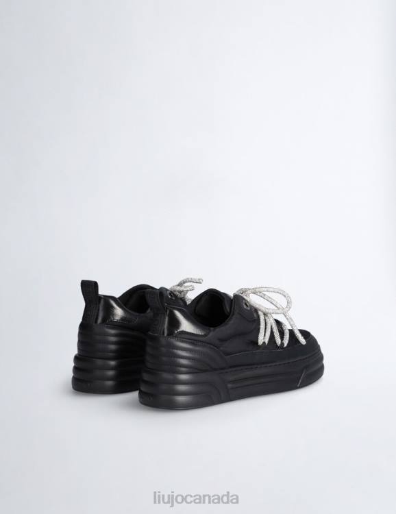 Shoes Liu Jo Black Sneakers With Gemstone Lace Women F6061715