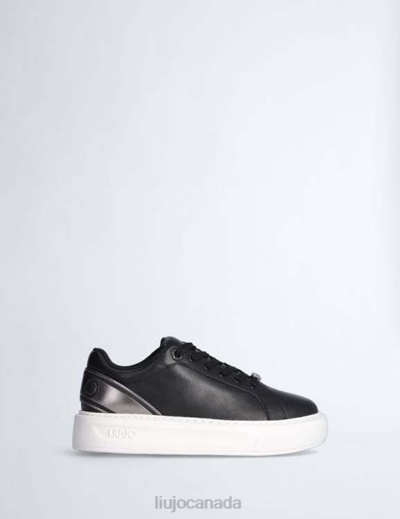 Shoes Liu Jo Black Sneakers With Maxi Logo Women F6061725