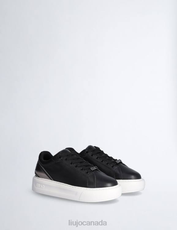 Shoes Liu Jo Black Sneakers With Maxi Logo Women F6061725