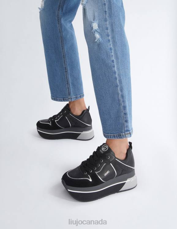 Shoes Liu Jo Black Super-Platform Sneakers Women F6061967