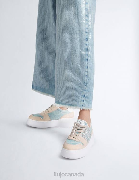 Shoes Liu Jo Denim Sneakers With Glitter Logo Women F6061911