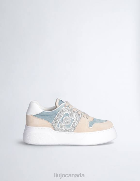 Shoes Liu Jo Denim Sneakers With Glitter Logo Women F6061911