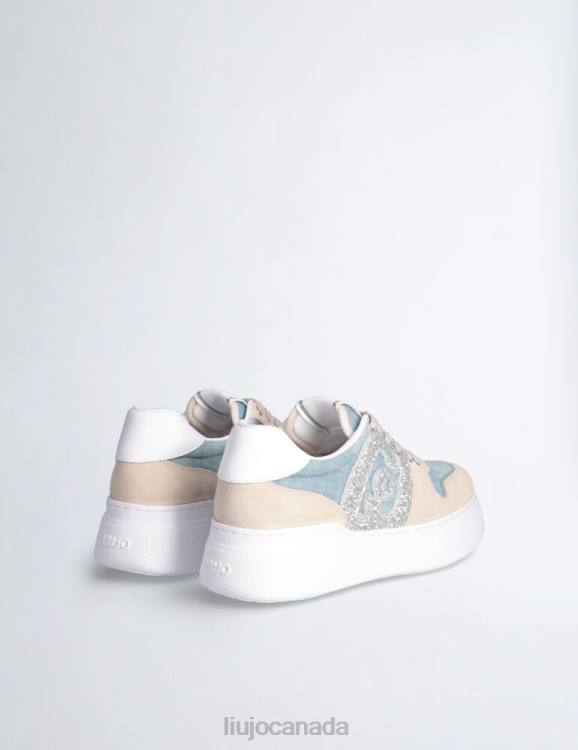 Shoes Liu Jo Denim Sneakers With Glitter Logo Women F6061911