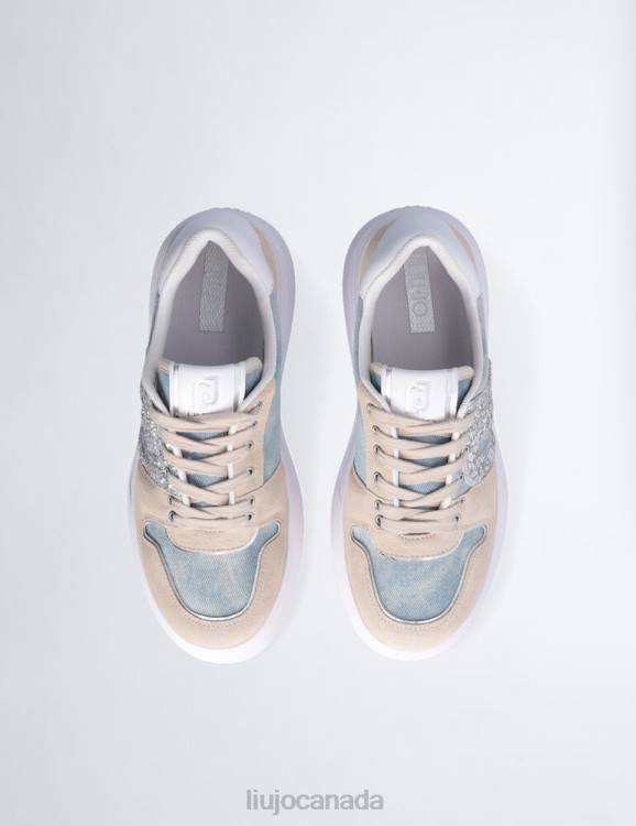 Shoes Liu Jo Denim Sneakers With Glitter Logo Women F6061911
