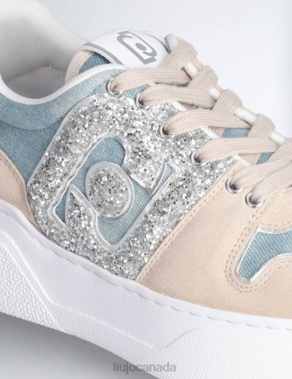 Shoes Liu Jo Denim Sneakers With Glitter Logo Women F6061911