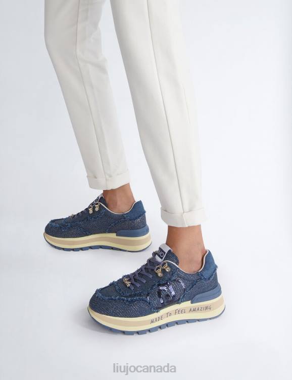Shoes Liu Jo Glitter Denim Sneakers Women F6061886