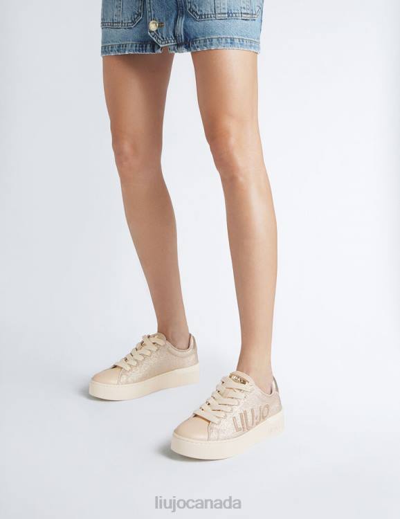 Shoes Liu Jo Glitter Sneakers With Maxi Logo Women F6061861