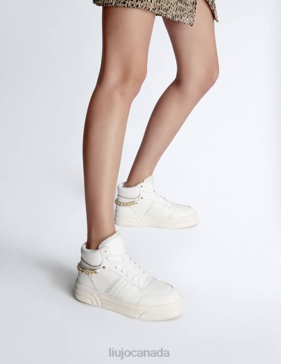 Shoes Liu Jo Leather Basketball Sneakers With Chain Women F6061994