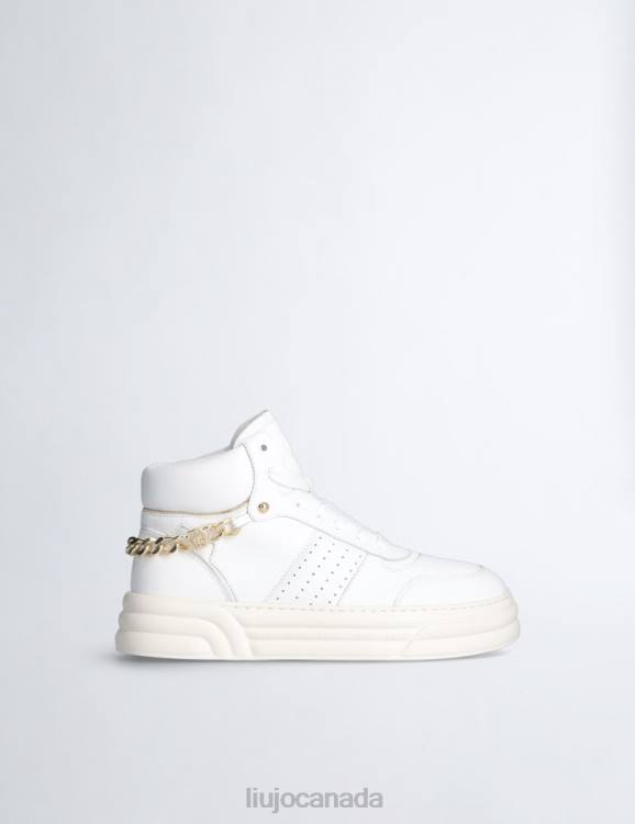 Shoes Liu Jo Leather Basketball Sneakers With Chain Women F6061994