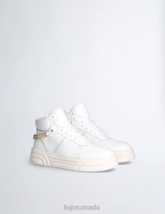 Shoes Liu Jo Leather Basketball Sneakers With Chain Women F6061994