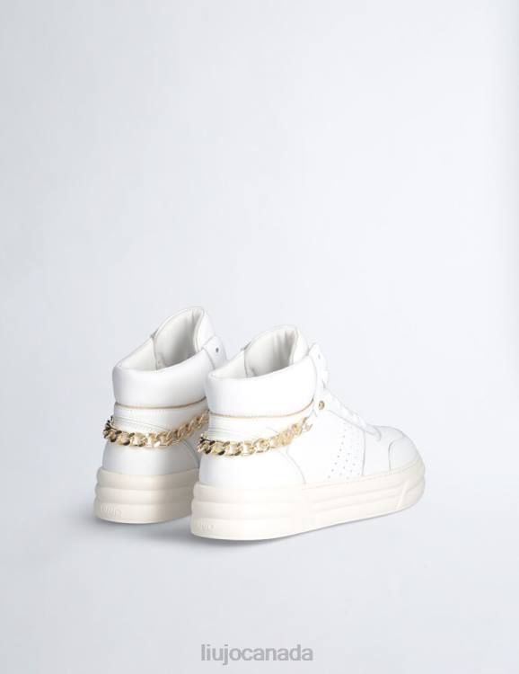 Shoes Liu Jo Leather Basketball Sneakers With Chain Women F6061994