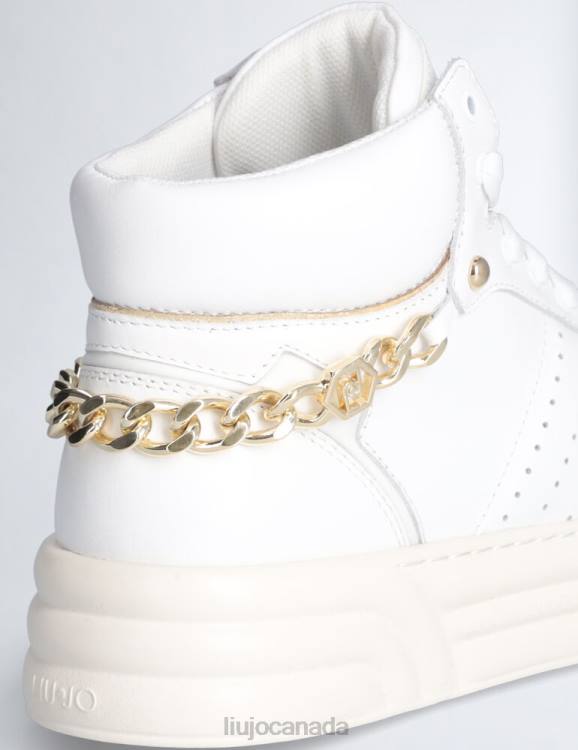 Shoes Liu Jo Leather Basketball Sneakers With Chain Women F6061994
