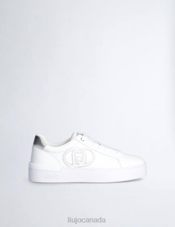 Shoes Liu Jo Leather Sneakers With Maxi Logo Women F6061847
