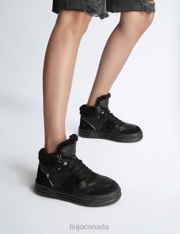 Shoes Liu Jo Warm-Effect Leather Basketball Sneakers Women F6061735