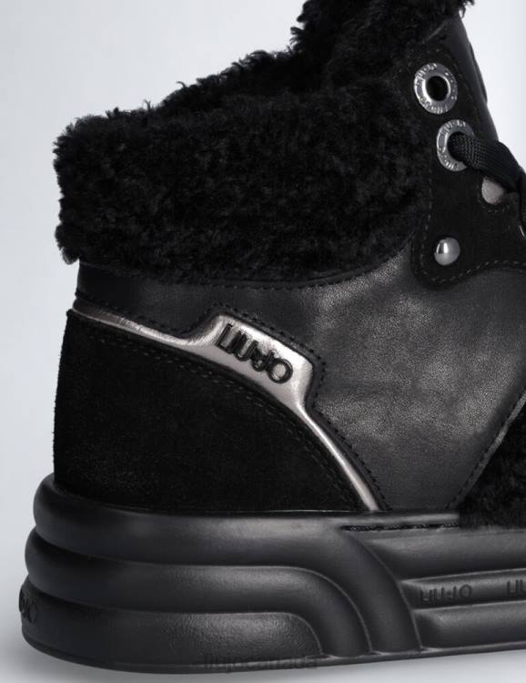 Shoes Liu Jo Warm-Effect Leather Basketball Sneakers Women F6061735