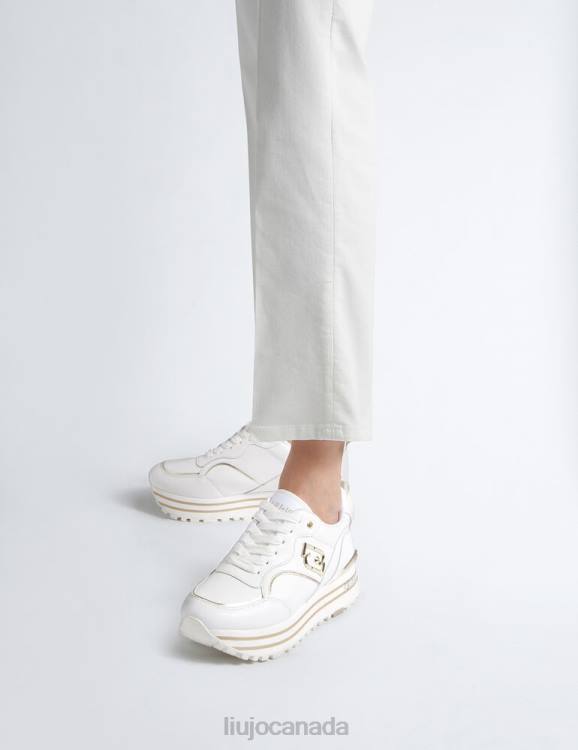 Shoes Liu Jo White Leather Platform Sneakers Women F6061880