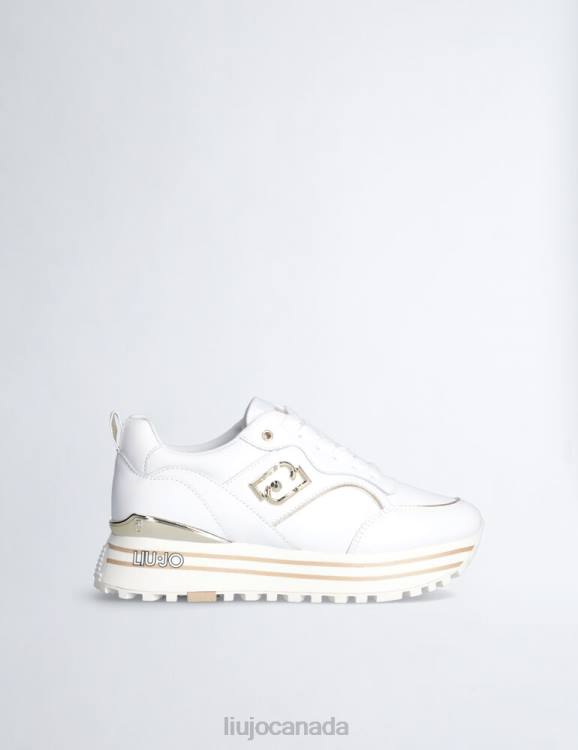Shoes Liu Jo White Leather Platform Sneakers Women F6061880