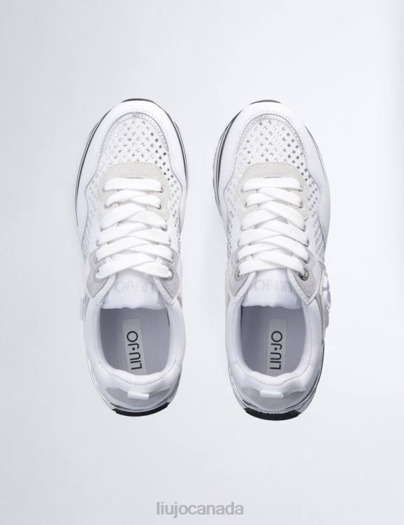 Shoes Liu Jo White Platform Sneakers With Gemstones Women F6061716
