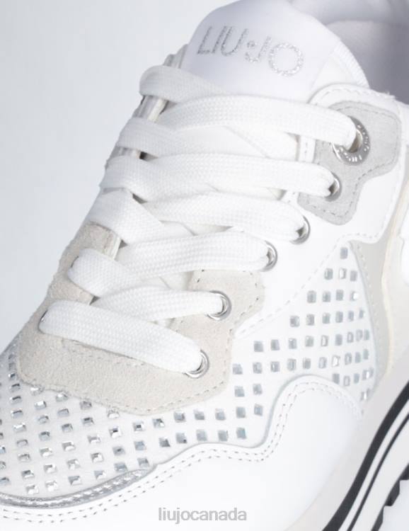 Shoes Liu Jo White Platform Sneakers With Gemstones Women F6061716