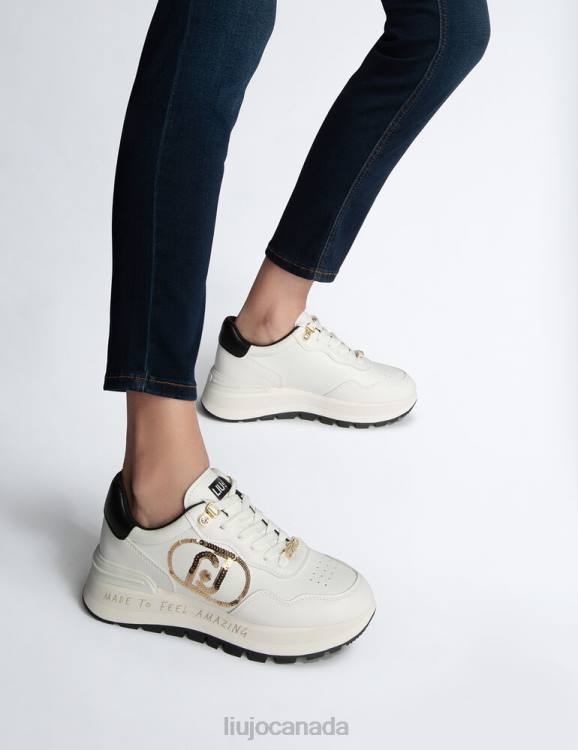 Shoes Liu Jo White Platform Sneakers With Sequinned Logo Women F6061885