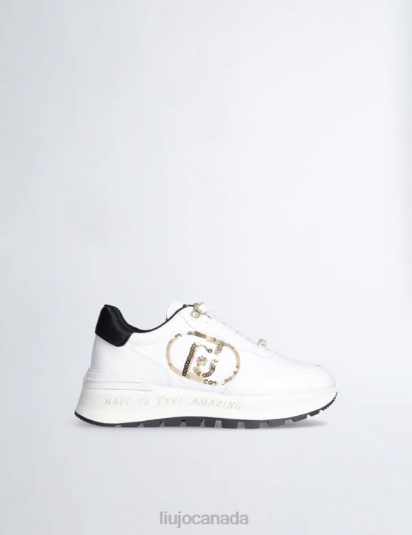 Shoes Liu Jo White Platform Sneakers With Sequinned Logo Women F6061885