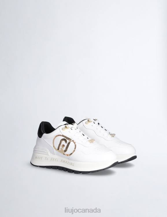 Shoes Liu Jo White Platform Sneakers With Sequinned Logo Women F6061885