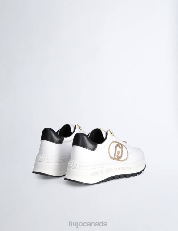 Shoes Liu Jo White Platform Sneakers With Sequinned Logo Women F6061885