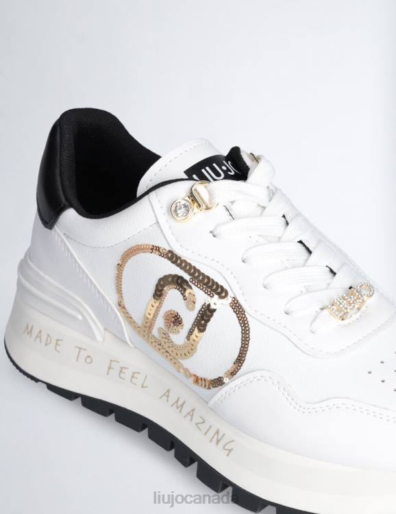 Shoes Liu Jo White Platform Sneakers With Sequinned Logo Women F6061885