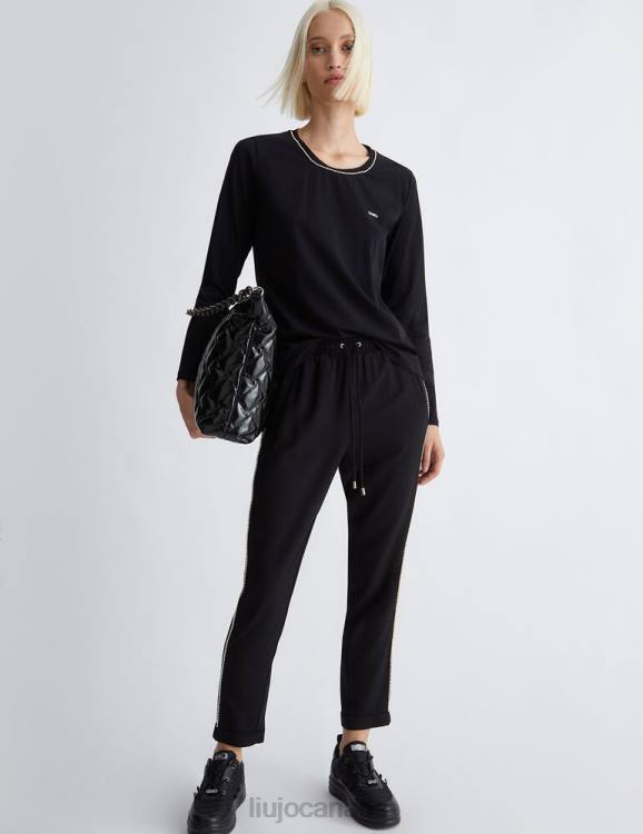 Clothing Liu Jo Better Trousers With Rhinestones Women F6061070