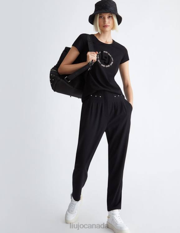 Clothing Liu Jo Better Trousers With Rhinestones Women F606957
