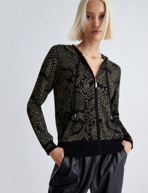 Clothing Liu Jo Eco-Friendly Jacquard Sweater With Zip Women F606365