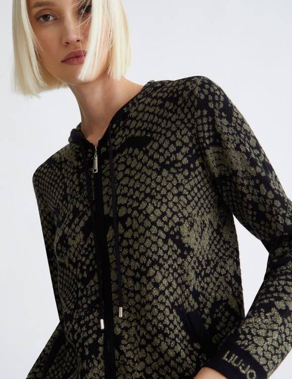 Clothing Liu Jo Eco-Friendly Jacquard Sweater With Zip Women F606365