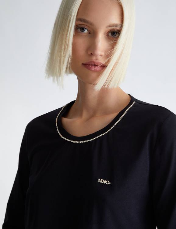 Clothing Liu Jo Eco-Friendly T-Shirt With Gemstones Women F606921