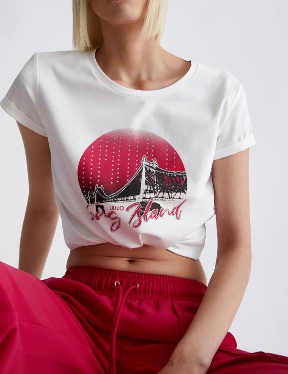 Clothing Liu Jo Printed T-Shirt With Gemstones Women F6061167