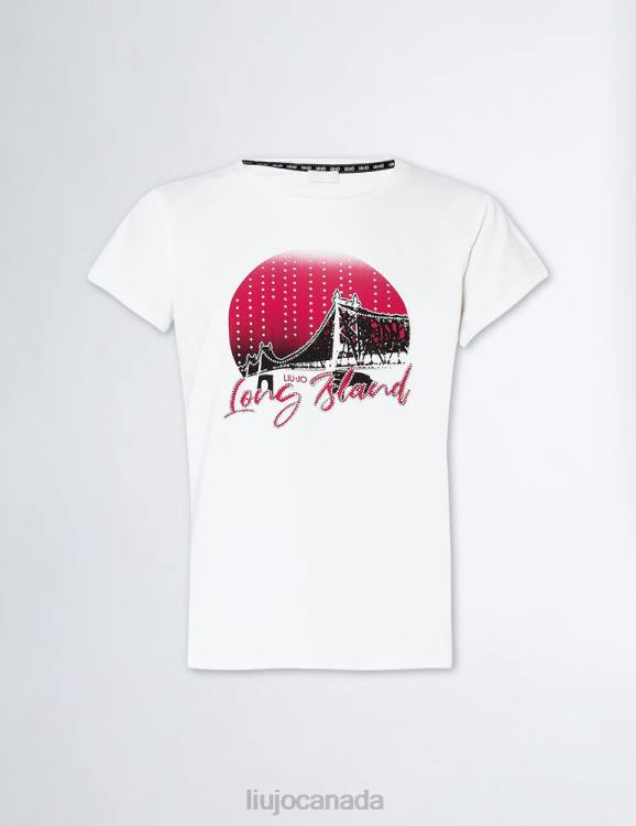 Clothing Liu Jo Printed T-Shirt With Gemstones Women F6061167