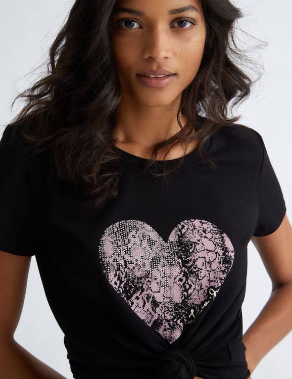 Clothing Liu Jo T-Shirt With Heart And Gemstones Women F6061047