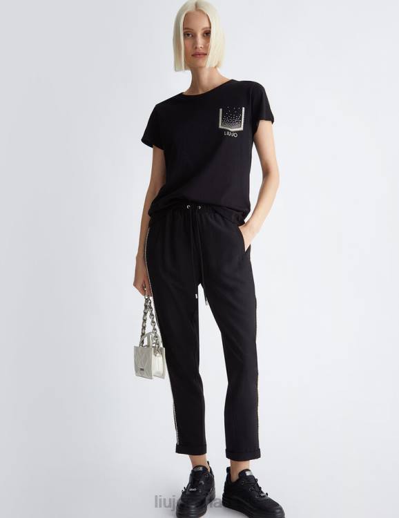 Clothing Liu Jo T-Shirt With Logo And Gemstones Women F606903