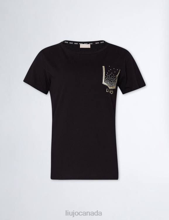 Clothing Liu Jo T-Shirt With Logo And Gemstones Women F606903