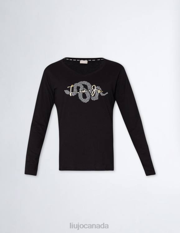 Clothing Liu Jo T-Shirt With Logo And Gemstones Women F606905