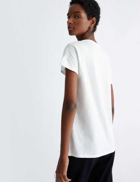 Clothing Liu Jo T-Shirt With Logo And Gemstones Women F606922