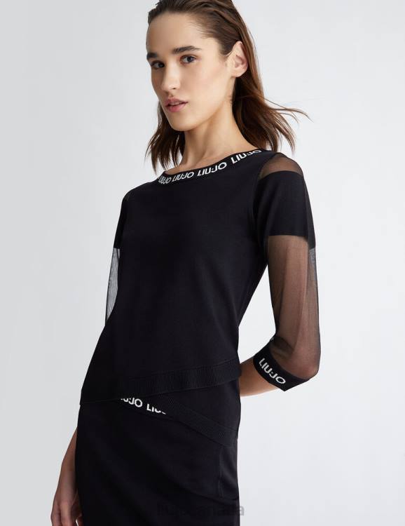 Clothing Liu Jo Top With Mesh Sleeves Women F606787