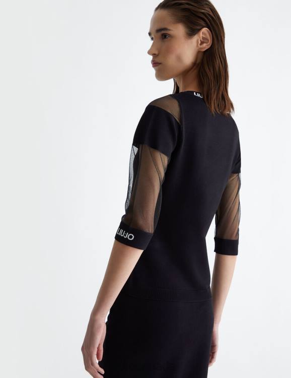 Clothing Liu Jo Top With Mesh Sleeves Women F606787