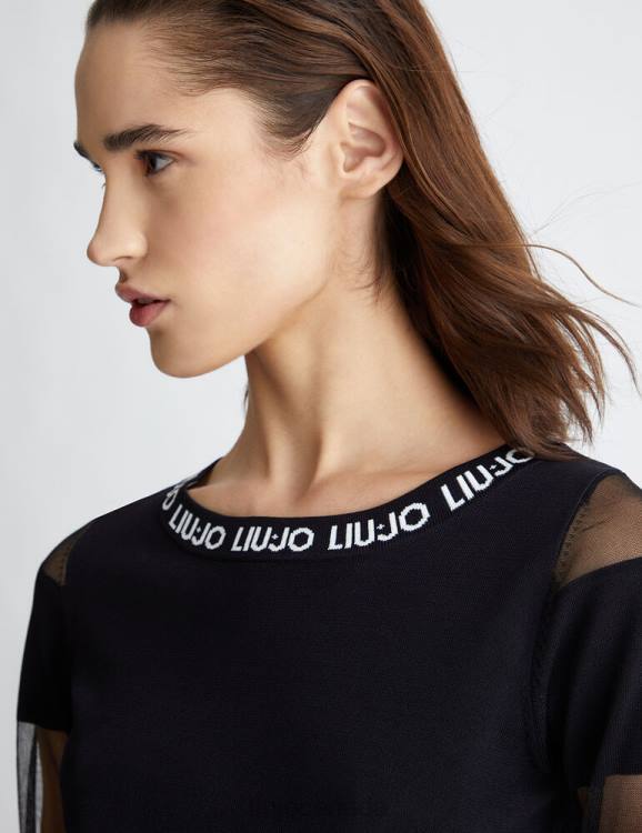 Clothing Liu Jo Top With Mesh Sleeves Women F606787