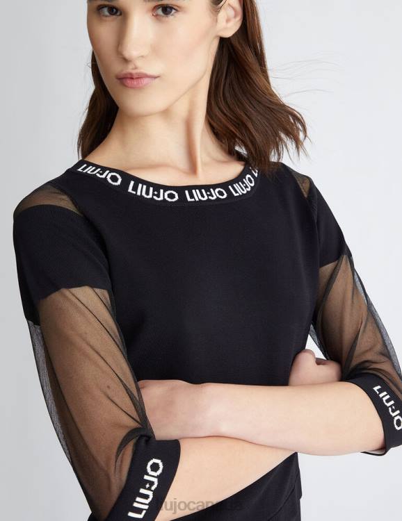 Clothing Liu Jo Top With Mesh Sleeves Women F606787